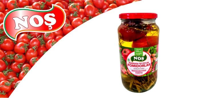High-quality pickled bitter tomatoes weakly acidic 'Nosh' 1000 gr TDS 1633-73