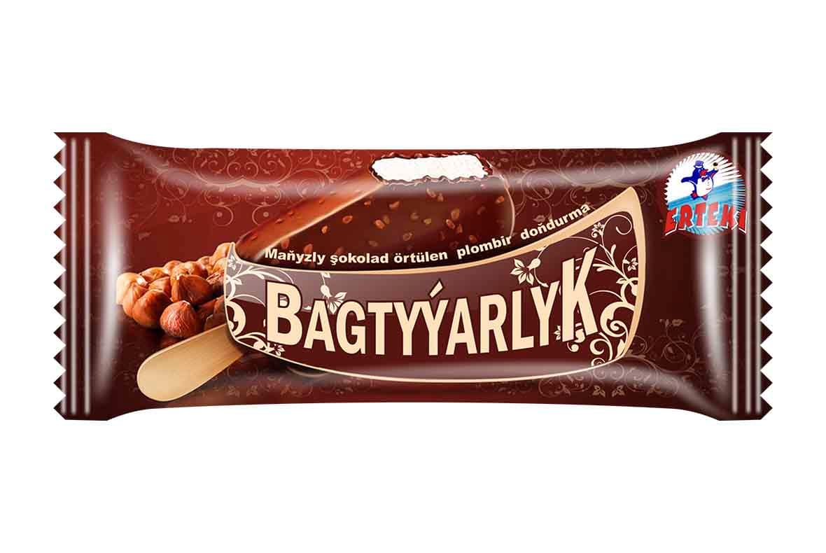 "Bagtyýarlyk" мороженое пломбир с орехами в шоколаде
