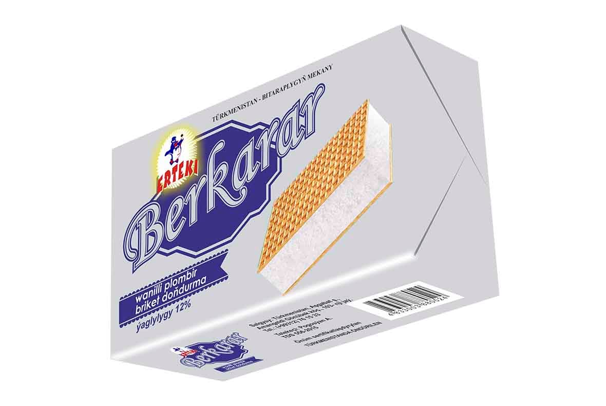 "Berkarar"  plombir ice cream vanilla filling in briquettes