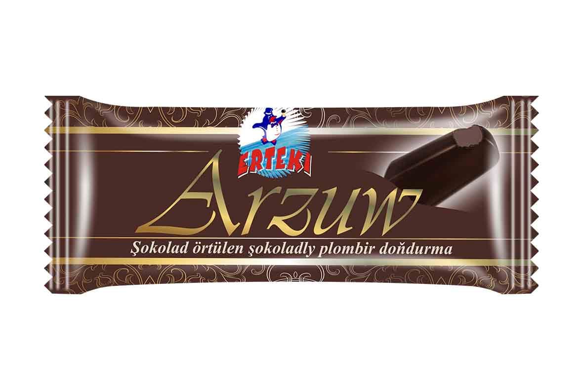 "Arzuw" мороженое  шоколадный пломбир в шоколадной глазури