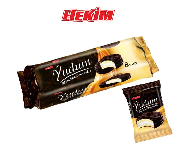 “HEKIM - YUDUM” печенье галетное с зефиром глазированное шоколадом.